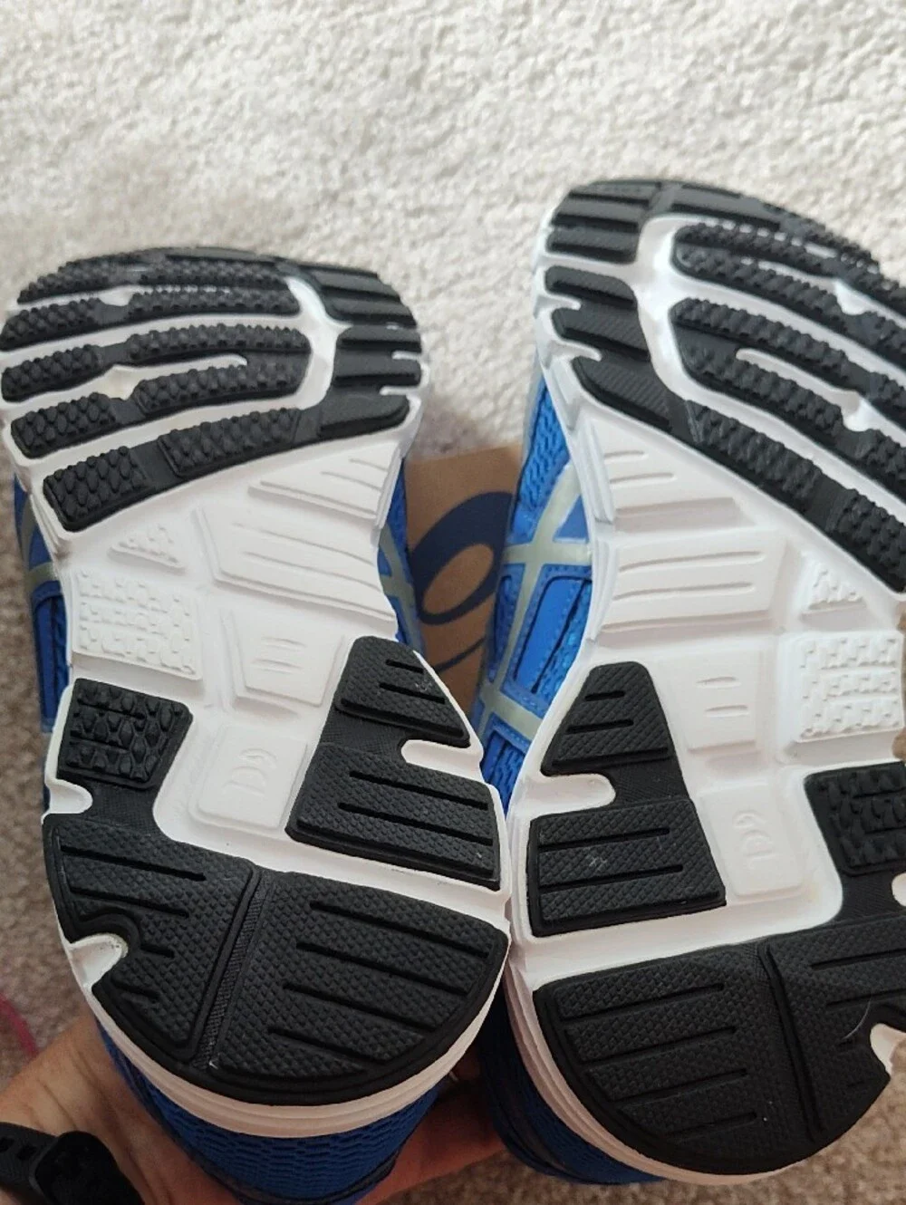 Asics Men’s Athletic Running Shoes in Blue with Tan Laces